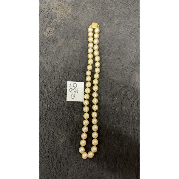 Pearl (Real) 14k Clasp Necklace. Approx 8” Long