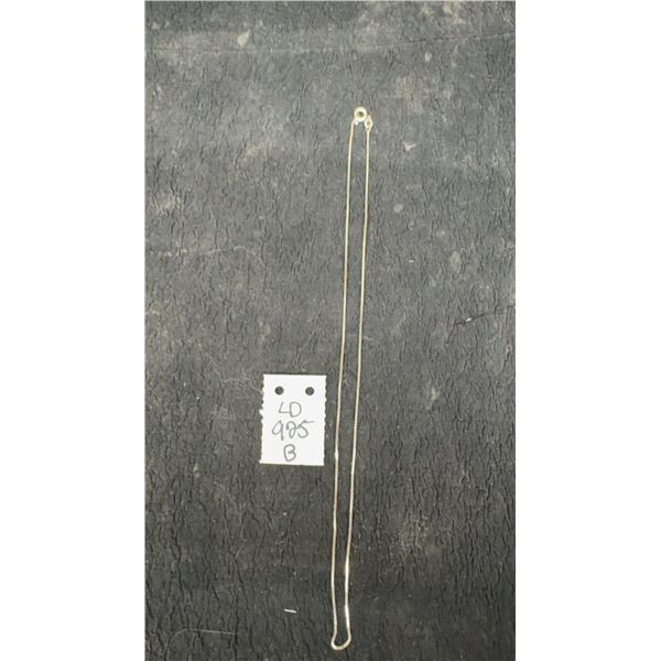 925S Box Chain Necklace Total Weight 2 Grams, Approx. 9” Long