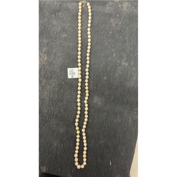 Pearl (Real) with Sterling Silver Clasp, Approx. 16” Long