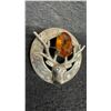 Image 3 : Silver With Amber Gemstone Brooch Total Weight 12 Grams