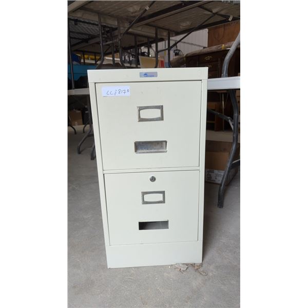 Commander Two-Drawer Metal Filing Cabinet, Beige