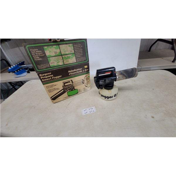 Burgess Propane Insect Fogger, Box, and Fogger Bottle