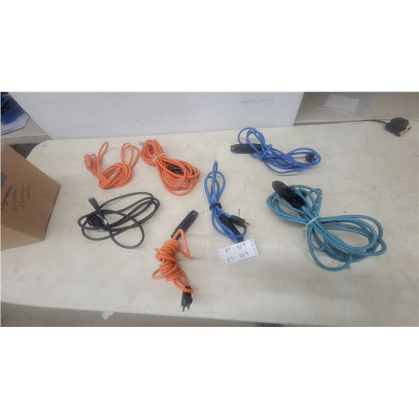 Assorted Power Strips, Extension Cords, and Ethernet Cables