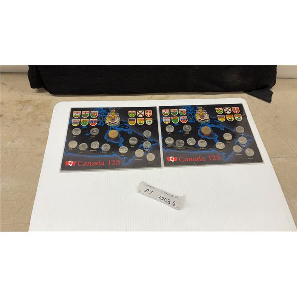 1992 Canada 125 Commemorative Coin Sets with Loonie and 12 Provincial Quarters, Set of 2