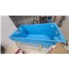 Image 6 : Better Homes and Gardens Alarm Clock, Green Cooler, Black Bag, Woven Light Fixture, and Blue Bin