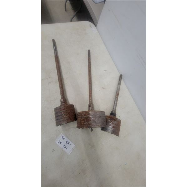 Three Core Drill Bits, Various Sizes biggest 6” concrete