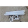 Image 1 : Two Fluted White Columns and Four Square Column Bases 9” diameter 83”