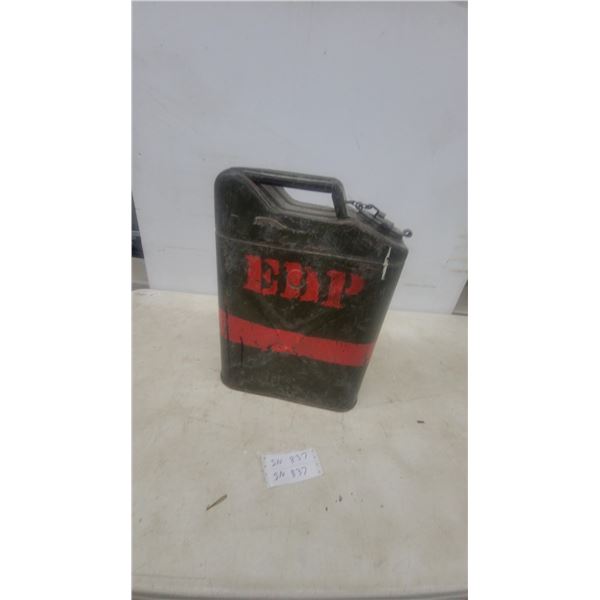 Military-Style Jerry Can with "EDP" and Red Stripe, usa
