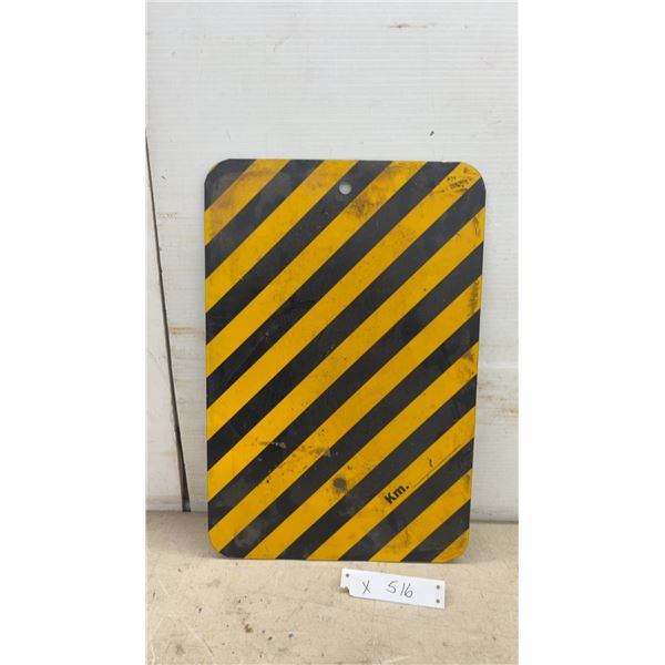 Enbridge Pipelines (Athabasca) Inc. Double-Sided "Warning High Pressure Oil Pipeline" Metal Sign