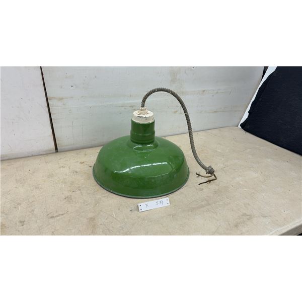 Vintage Porcelain Pendant Light, 16” Diameter