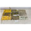 Image 1 : Vintage Manitoba License Plates, 1952-1971, Farm and Sunny Manitoba Set of 9