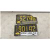 Image 8 : Vintage Manitoba License Plates, 1952-1971, Farm and Sunny Manitoba Set of 9
