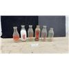 Image 1 : Six Vintage Glass Milk Bottles, Benware Creamery, Silverwood's, Purity Dairy, Vermont Country