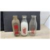 Image 4 : Six Vintage Glass Milk Bottles, Benware Creamery, Silverwood's, Purity Dairy, Vermont Country