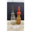 Image 1 : Vintage Imperial Quart Glass Oil Bottle with Metal Spout and Plastic One Liter Oil Dispenser