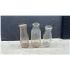 Image 4 : Antique Embossed Clear Glass Milk and Cream Bottles Including F.D. Honor, Knox, Pullar Bros.