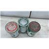 Image 4 : Six Quaker State, Esso Mineralube, Gulf, and Essolube XD-3 Vintage Motor Oil 1 and 1.14 Litre