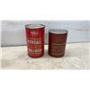 Image 3 : Vintage Texaco Ursa, Esso, Kendall Dual Action Motor Oil and Grease Cans, and More, Some with