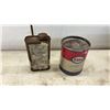 Image 9 : Vintage Texaco Ursa, Esso, Kendall Dual Action Motor Oil and Grease Cans, and More, Some with