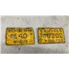 Image 2 : Vintage Manitoba Snowmobile License Plates 1976-1985 and Winnipeg/Winkler Bicycle Plates