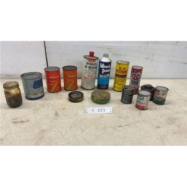 Vintage STP, Rislone, Miracle Power, Goldex, Standard Formaldehyde Tins and Salve Jar and More