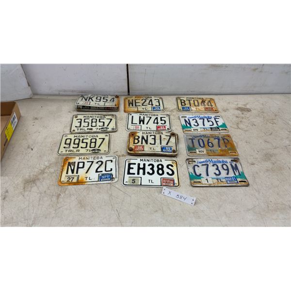 12 Vintage Manitoba Trailer License Plates