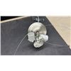 Image 2 : 2 Semi-Flush Mount Ceiling Light with Brushed Nickel Frame and Frosted Swirled Glass Shade, 14”