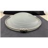 Image 3 : 2 Semi-Flush Mount Ceiling Light with Brushed Nickel Frame and Frosted Swirled Glass Shade, 14”