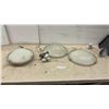 Image 6 : 2 Semi-Flush Mount Ceiling Light with Brushed Nickel Frame and Frosted Swirled Glass Shade, 14”