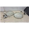 Image 7 : 2 Semi-Flush Mount Ceiling Light with Brushed Nickel Frame and Frosted Swirled Glass Shade, 14”