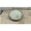 Image 8 : 2 Semi-Flush Mount Ceiling Light with Brushed Nickel Frame and Frosted Swirled Glass Shade, 14”