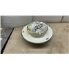Image 9 : 2 Semi-Flush Mount Ceiling Light with Brushed Nickel Frame and Frosted Swirled Glass Shade, 14”
