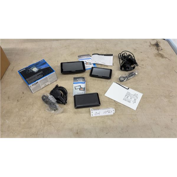 Garmin nüvi 2455 and 2555 GPS Navigators (3) with Chargers, Mounts, Manuals and New Tablet