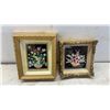 Image 10 : Seven Framed Shell Art Floral Arrangement Pictures in Gilt Frames, Largest 7 1/2 × 7 1/2”
