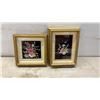 Image 7 : Seven Framed Shell Art Floral Arrangement Pictures in Gilt Frames, Largest 7 1/2 × 7 1/2”
