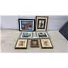 Image 1 : Seven Framed Art Prints: Red Foxes, Native American, Bathrooms, Children, Largest 14 × 11 1/2”