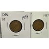 Image 4 : Five Canadian Small Pennies, 1932, 33, 34, 35 and 1936