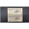 Image 5 : Four Canadian 1986 Two-Dollar Banknotes