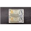 Image 6 : Ten Nice Bank of Canada 1973 One Dollar Banknotes, Queen Elizabeth II Portrait