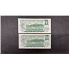 Image 7 : Ten Nice Bank of Canada 1973 One Dollar Banknotes, Queen Elizabeth II Portrait
