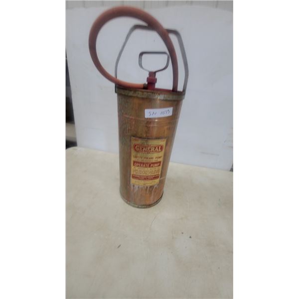 General Safety Flare Pump, Model P-909, 5 Gallons, S/N 1673