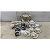 Image 1 : Assorted Teapots, Coffee and Espresso Cups, and Saucers, including Floral Teapots