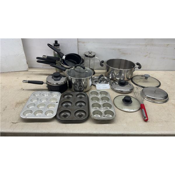 Stokes French Press, Stainless Steel Stock Pot, Saucepans, Frying Pans, Muffin Tins