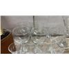 Image 5 : Barware Lot: Leather Flask Case with 2 Flasks, Assorted Stemware, Shot Glasses
