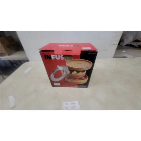 In Fuse Bamboo Steamer Set, 3-Tier Steamer and Lid, New in Box