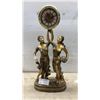 Image 1 : Bronze-Tone Two-Figure Clock with Basket of Fruit 28” Tall