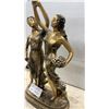 Image 2 : Bronze-Tone Two-Figure Clock with Basket of Fruit 28” Tall