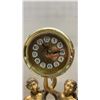 Image 4 : Bronze-Tone Two-Figure Clock with Basket of Fruit 28” Tall