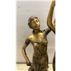 Image 5 : Bronze-Tone Two-Figure Clock with Basket of Fruit 28” Tall