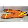 Image 3 : Orange Firefighter Overalls with Yellow Reflective Strips 48” from Cuff to middle of the Bib